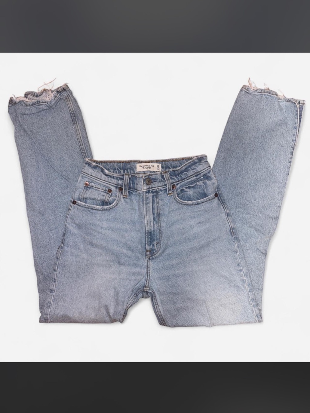 Abercrombie & Fitch the 90s straight ultra high rise blue jeans size 0s